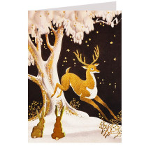 Gorgeous Glittered Deer and Bunnies Christmas Card ~ England